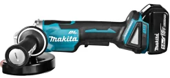 Makita DGA508RTJ 18V Li-Ion Accu haakse slijper set (2x 5.0Ah accu) in Mbox - 125mm - koolborstelloos - softstart