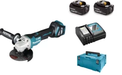 Makita DGA517RTJ 18V Li-Ion Accu haakse slijper incl. ADT set (2x 5.0Ah accu) in Mbox - 125mm - koolborstelloos