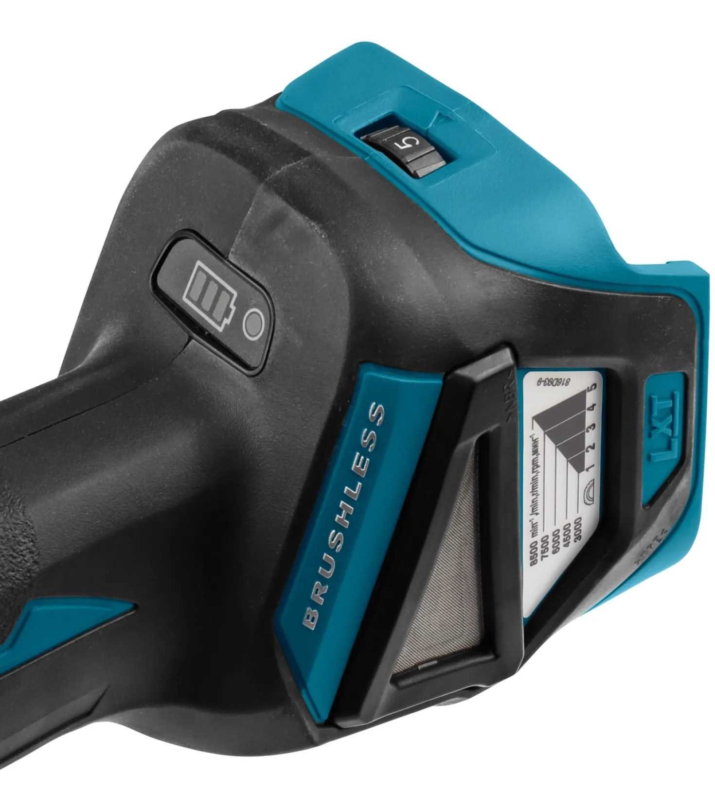 Makita DGA511RTJ 18V Li-Ion Accu haakse slijper set (2x 5.0Ah accu) in Mbox - 125mm - koolborstelloos