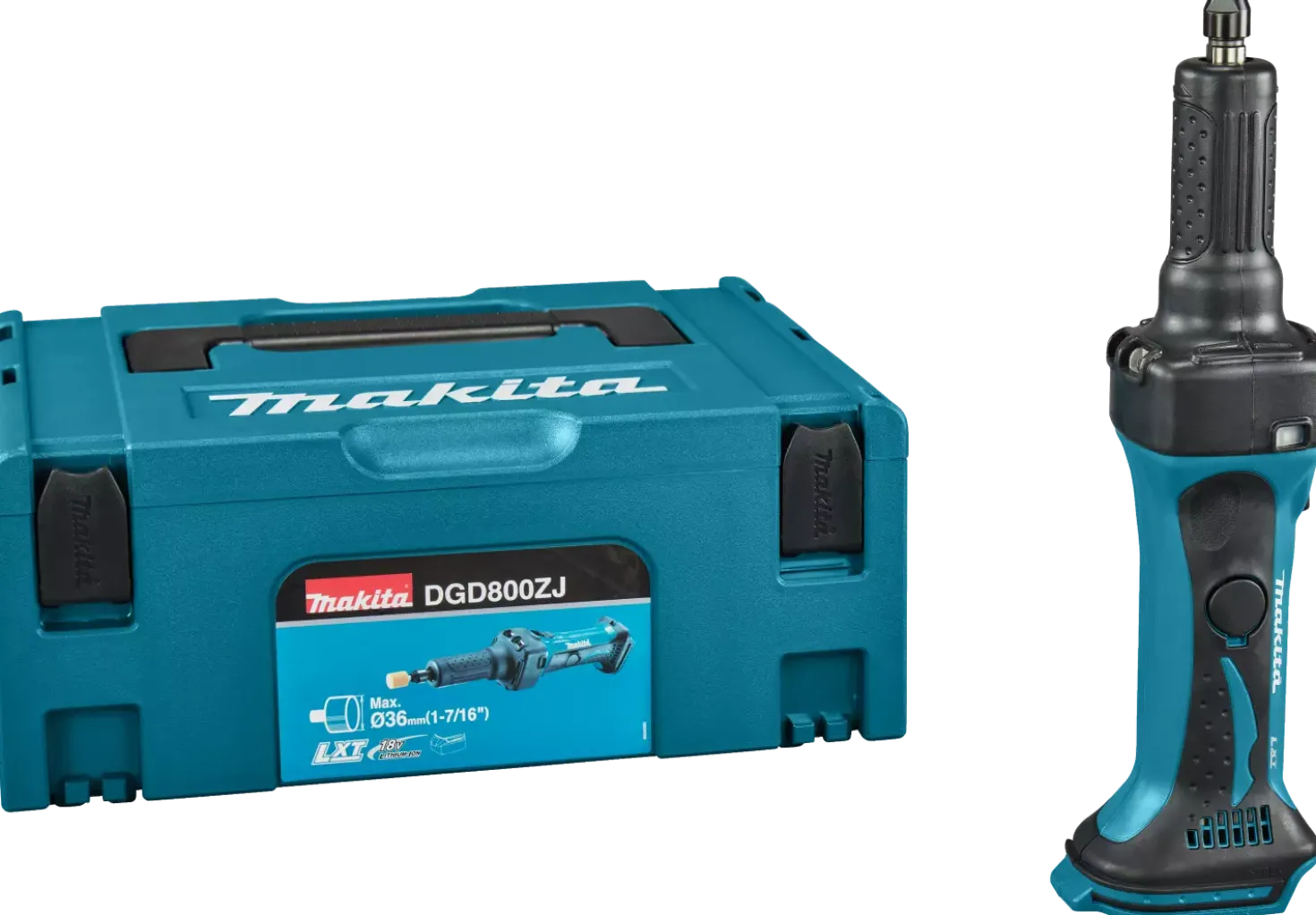 Makita DGD800ZJ 18V Li-Ion accu rechte slijper body in Mbox - 6mm