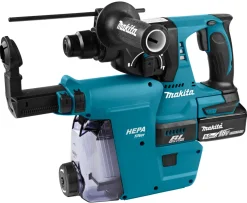 Makita DHR242RTJW 18V Li-Ion SDS-Plus accu combihamer incl. stofafzuiging set (2x 5,0Ah) in Mbox - 24mm - koolborstelloos