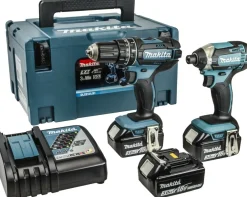 Makita DLX2131JX1 18V Li-Ion accu klopboor- /schroefmachine (DHP482) & slagschroevendraaier (DTD152) combiset (3x 3.0Ah accu) in Mbox