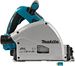 Makita DSP601ZJU2 36V (2x 18V) Li-Ion accu invalcirkelzaag body in Mbox (AWS) incl. geleiderail - 20 x 165mm - koolborstelloos