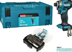 Makita DTD173ZJX1 LXT 18V Li-ion Accu Slagschroevendraaier body in Mbox incl. bitset - 180Nm