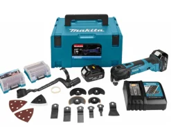 Makita DTM51RTJX3 18V Li-Ion Accu multitool set (2x 5.0Ah accu) + 41 delige accessoireset in Mbox - snelwissel