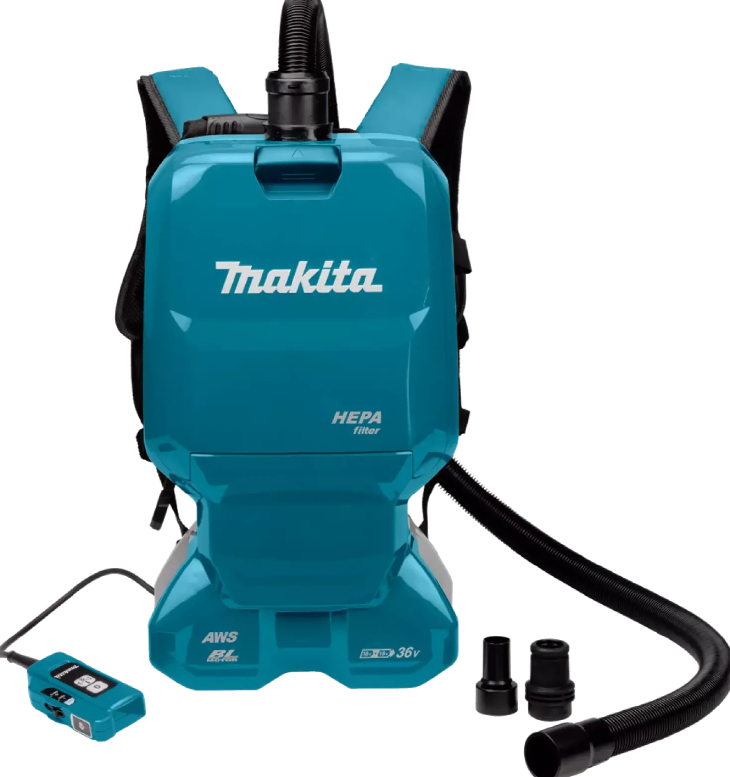 Makita DVC665ZU 2x18V Li-Ion rugstofzuiger body incl. accessoires - 6L - Koolborstelloos
