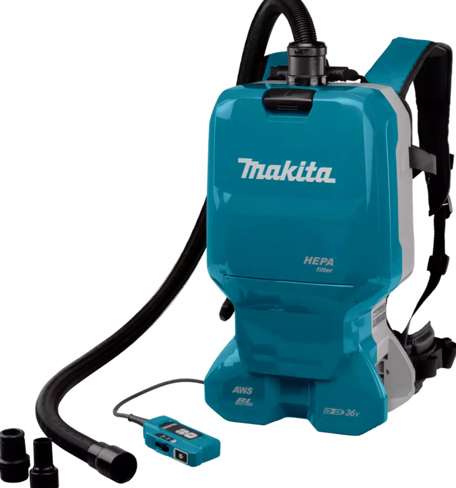 Makita DVC665ZU 2x18V Li-Ion rugstofzuiger body incl. accessoires - 6L - Koolborstelloos
