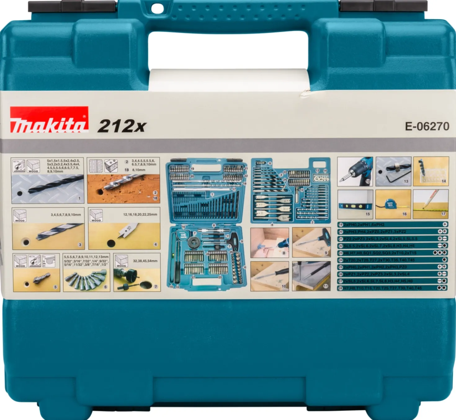 Makita E-06270 212-delige accessoire set in koffer