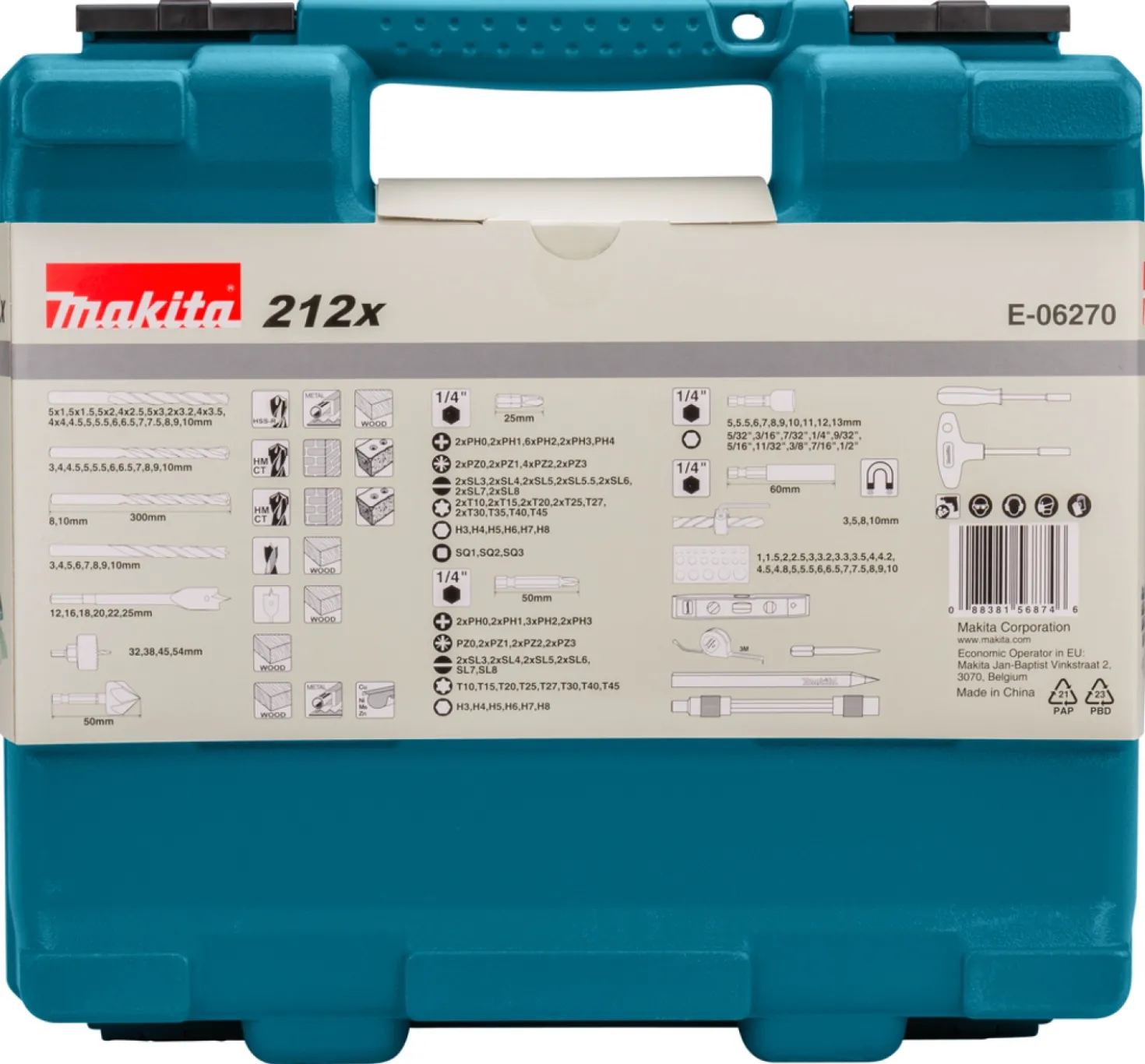 Makita E-06270 212-delige accessoire set in koffer