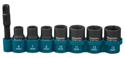 Makita E-12289 8-delige Krachtdoppenset - 6/7/8/10/11/12/13mm - 1/4"