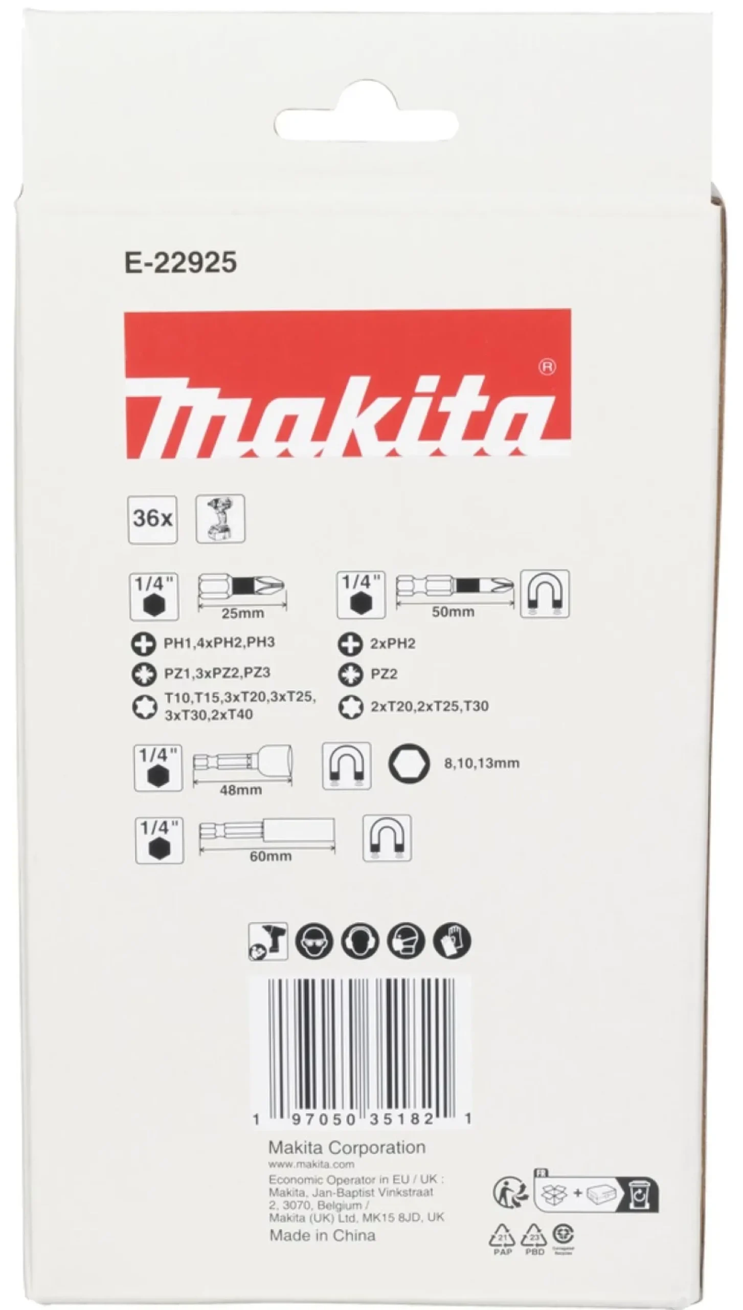 Makita E-22925 36-delige Schroefbitset