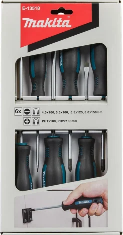 Makita E-13518 6-delige Schroevendraaierset - PH/SL