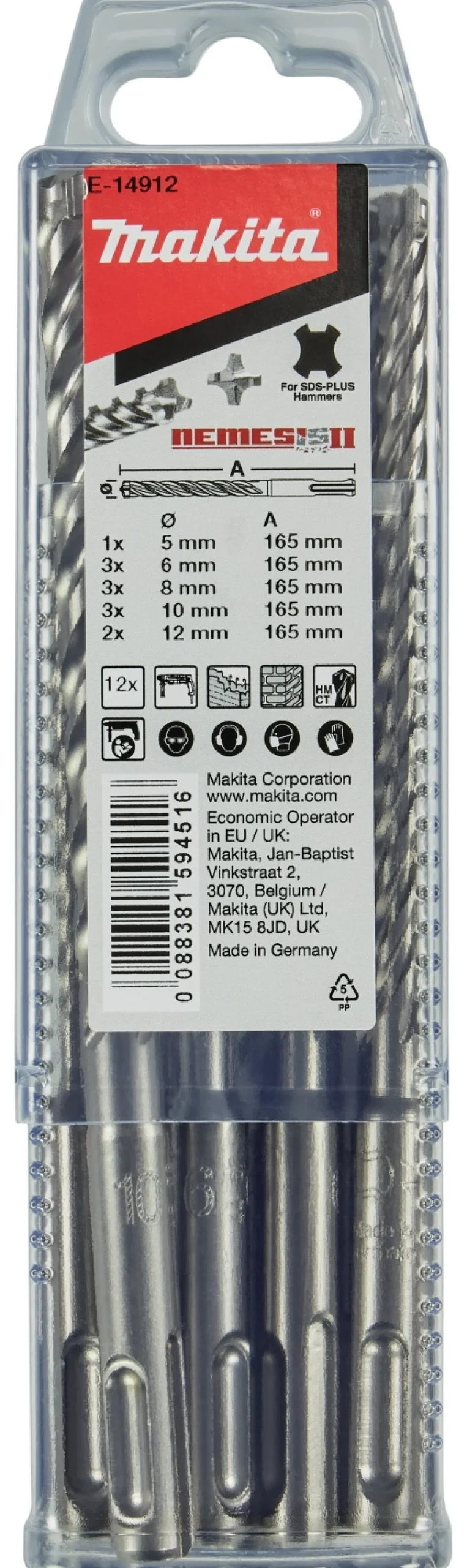 Makita E-14912 12-delige SDS-plus betonborenset