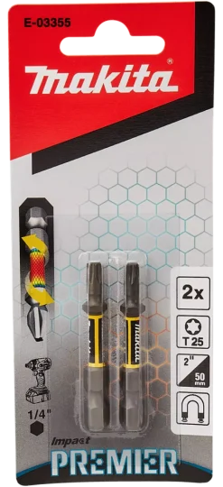 Makita E-03355 Slagschroefbit XTT Impact Premier - T25 x 50mm (2 stuks)