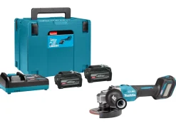 Makita GA023GU201 40V Max Li-ion accu haakse slijper set (2x 4.0Ah accu) in Mbox - 125mm - Vastzetschakelaar