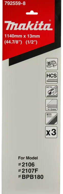 Makita 792559-8 Lintzaagblad - 1140 x 13 x 14TPI - Metaal / Kunststof