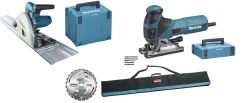 Makita MEU029J Invalzaag incl. geleiderail (SP6000) & Decoupeerzaag (4351FCT) combiset in 2x Mbox