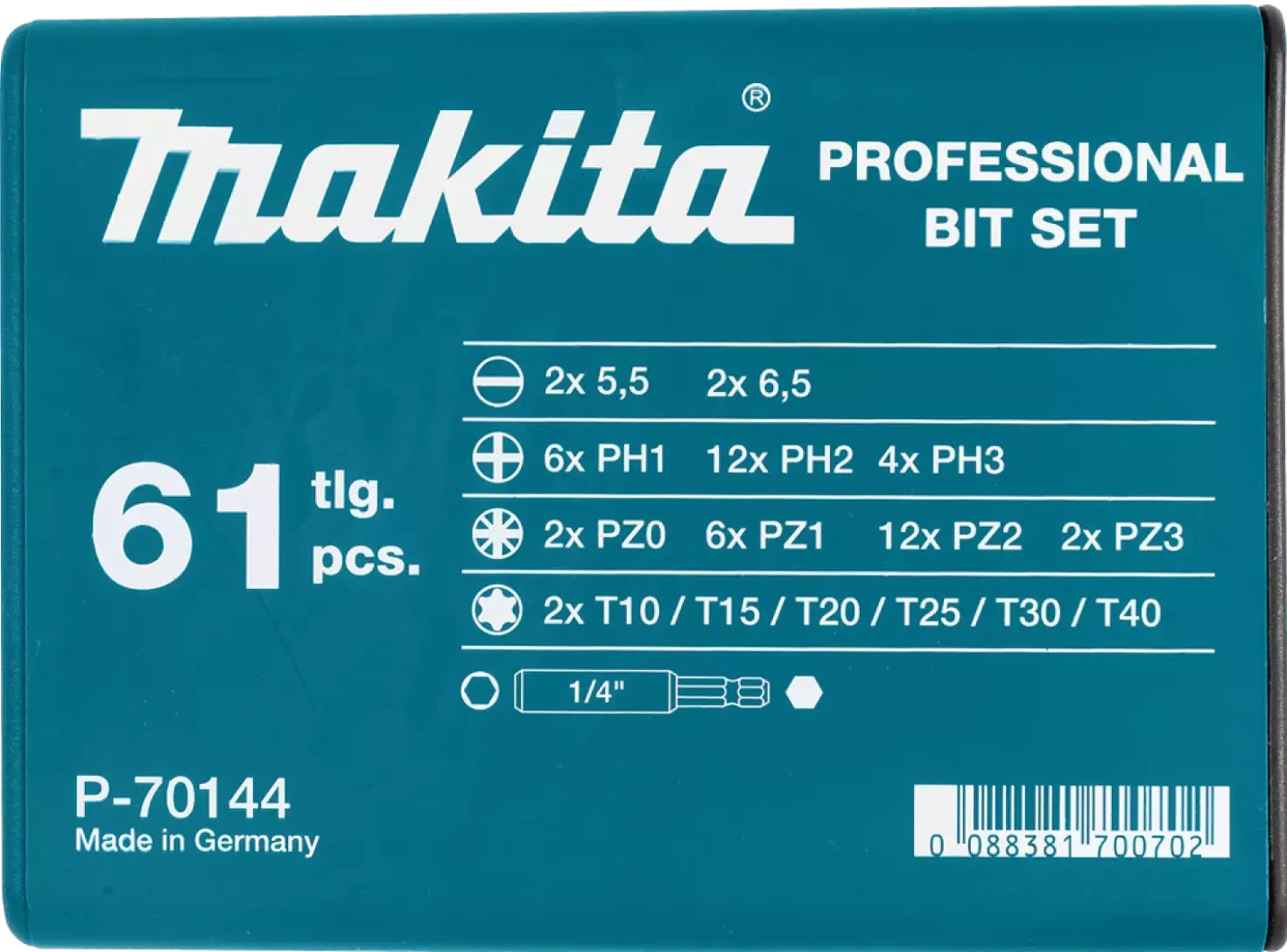 Makita P-70144 61-delige Schroefbitset