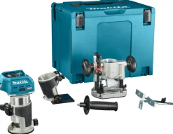 Makita RT001GZ10 XGT 40V Max Li-ion Accu Boven- en kantenfrees body met diverse voeten in Mbox