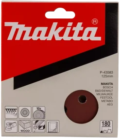Makita Schuurschijf - 125mm Red - 8 gaten - 10st