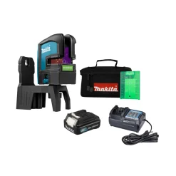 Makita SK106GDW 12V Li-ion accu kruislijn/- punt laser set (1x 2.0Ah) in tas - zelfnivellerend - Groen - 80m