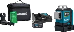 Makita SK700GDX 12V Max Li-Ion accu kruislijnlaser set (1x 4.0Ah) in tas - zelfnivellerend - groen 3x360° - 35m