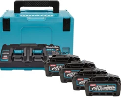 Makita 191U28-6 40V XGT Li-Ion accu starterset (4x 4.0Ah) + duolader in Mbox