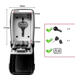 Master Lock 5423EURD Select Access sleutelkast met drukknop - bevestiging aan muur
