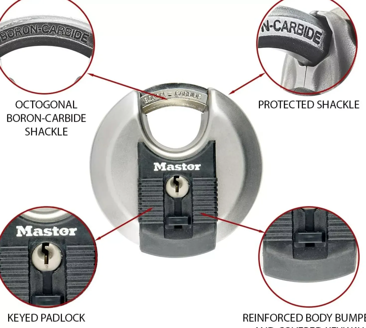 Master Lock M40EURDCC Excell - Discusslot RVS - 7 cm - Grijs