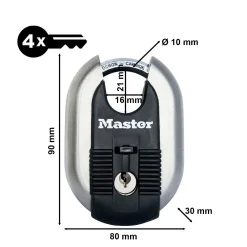 Master Lock M187EURD Hangslot Excell - RVS titanium versterkt - 60mm breed - Sleutels