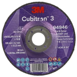 3M Cubitron 3 Cut & Grind-schijf - 125mm x 4,2mm x 22,23mm - K36 - T27 (10 stuks)