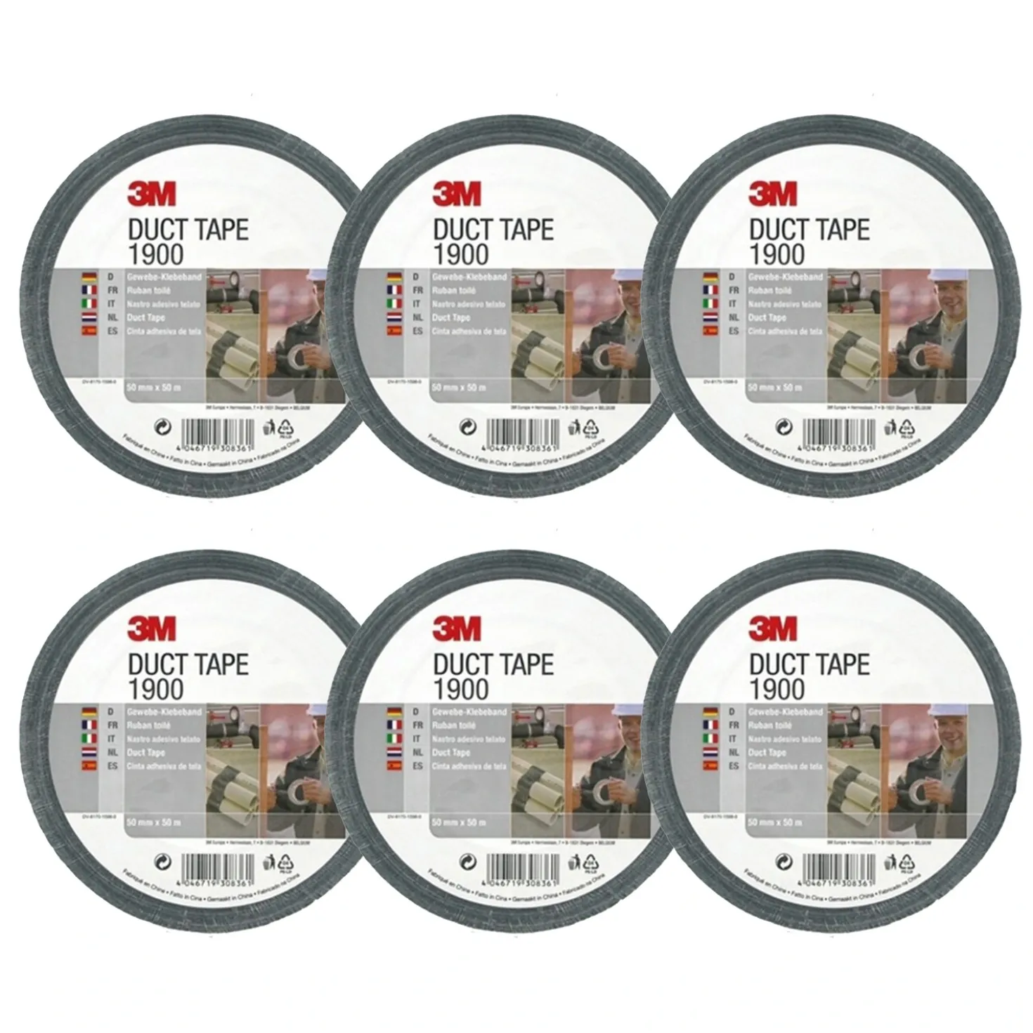3M 1900 Economy Duct Tape - 50mm x 50m (6 stuks)