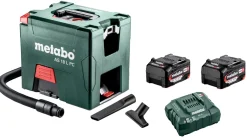 Metabo AS 18 L PC Li-Ion accu alleszuiger / bouwstofzuiger set (2x 5,2Ah Li-Power accu) - L-Klasse - 7,5L