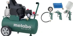 Metabo Basic 250-24 W Compressor + LPZ 4 toebehorenset - 1500W - 8 bar - 24L - 95 l/min