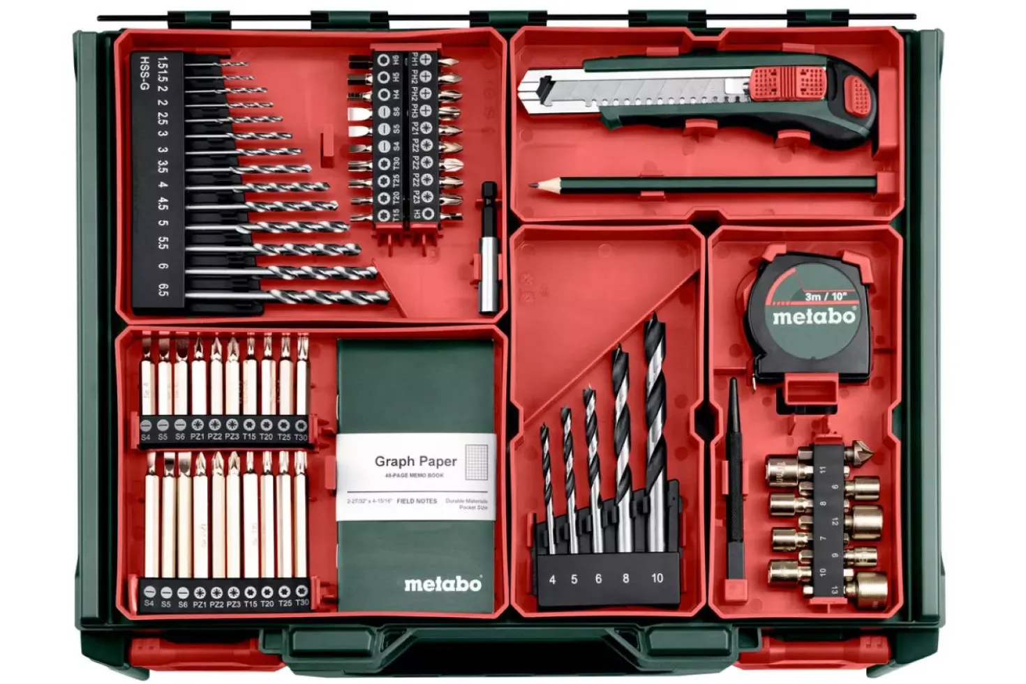 Metabo BS 18 L Mobile Workshop 18V Li-ion accu schroef-/boormachine set (2x 2.0Ah accu) in koffer incl. 74-Delige accessoiresset