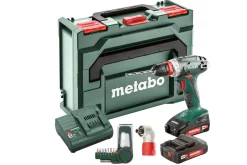 Metabo BS 18 Quick 18V Li-Ion accu boor-/schroefmachine set (2x 2.0Ah accu) in koffer incl. haakse voorzetkop en bitset