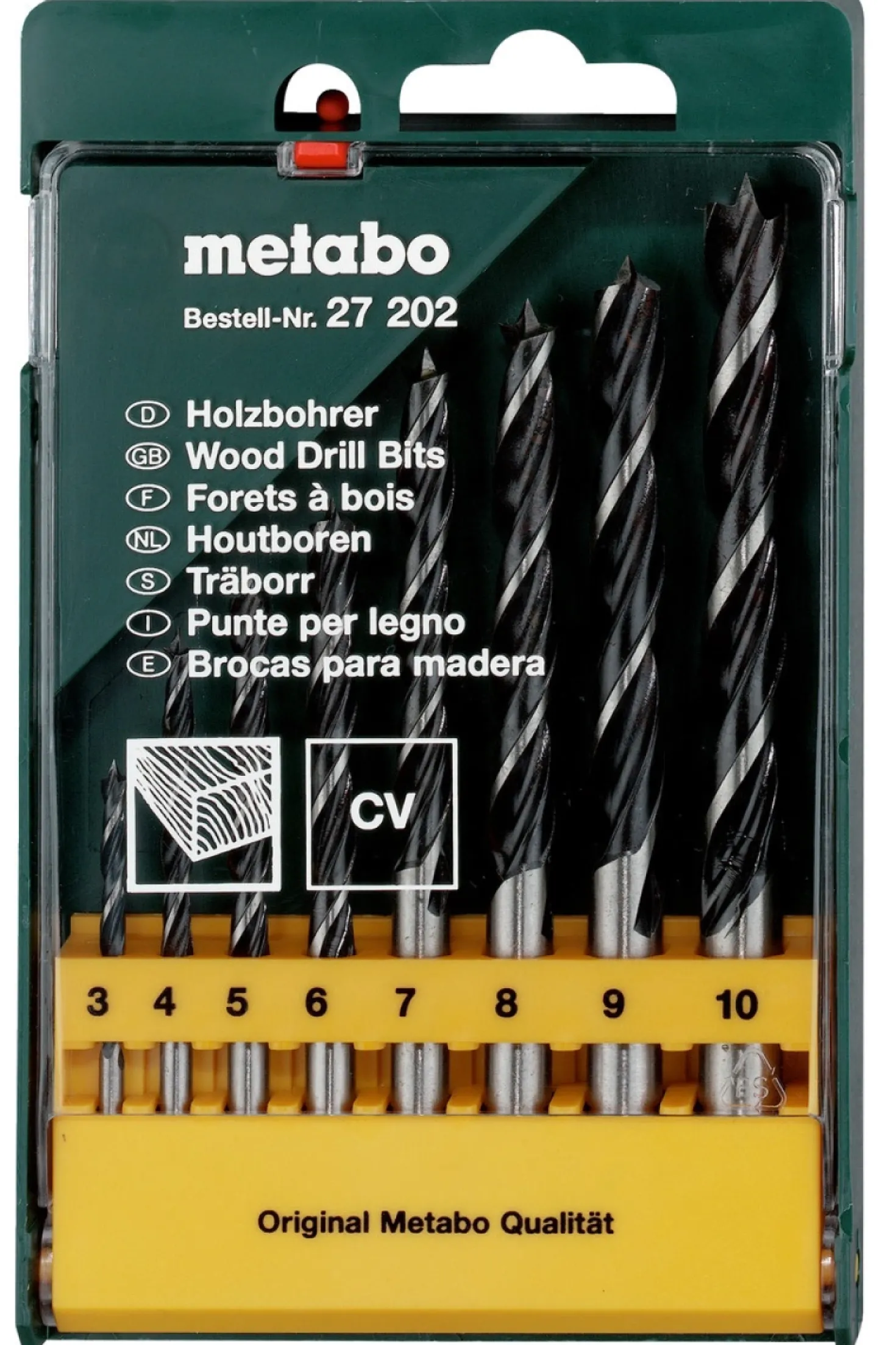 Metabo 627202000 8-delige Houtboren set in cassette - 3-10mm