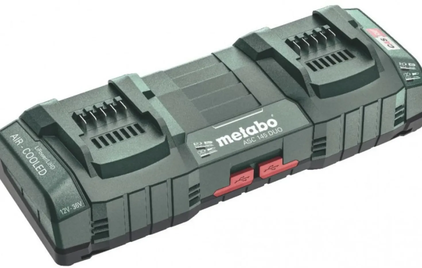 Metabo DUO ASC 145 12/18/36V LiHD/Li-Ion Accu duolader met USB laadpoort (2x) - Air Cooled