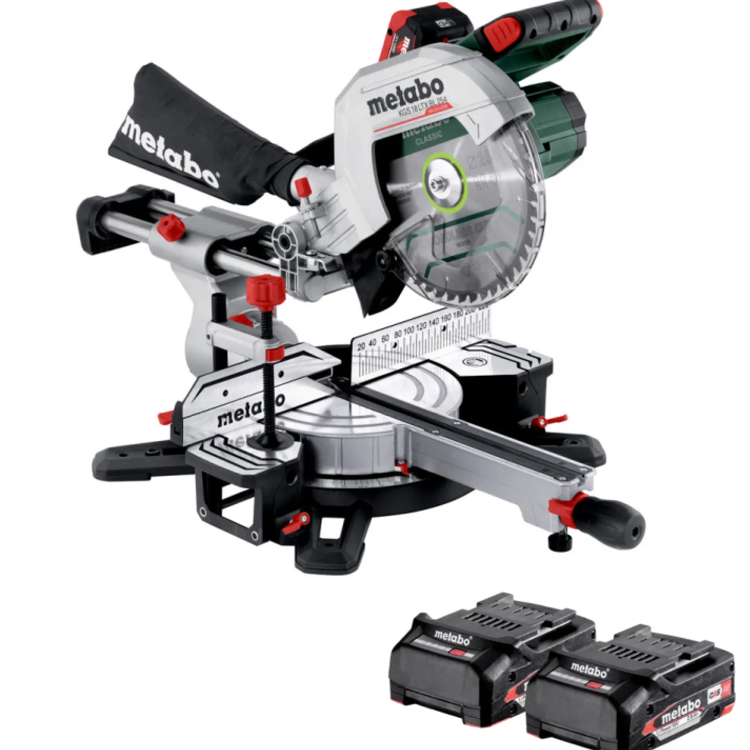 Metabo KGS 18 LTX BL 305 LiHD Accu afkortzaag set (2x 8Ah) - 305 x 30mm