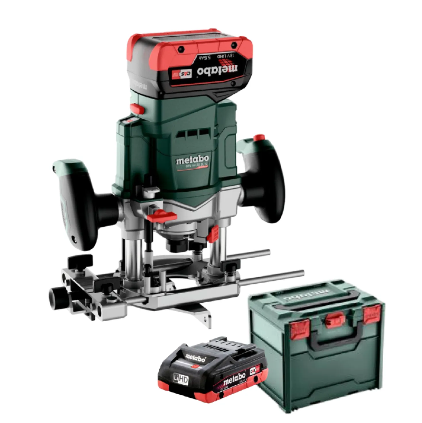 Metabo OFV 18 LTX BL 12 18V Li-ion accu bovenfrees set (2x 5.5Ah accu) in MetaBox