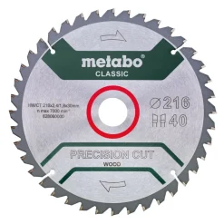 Metabo 628060000 Precision Cut Cirkelzaagblad - 216 x 30 x 40T - Hout / MDF