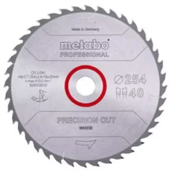 Metabo 628059000 Precision Cut Cirkelzaagblad - 254 x 30 x 40T - Hout / MDF