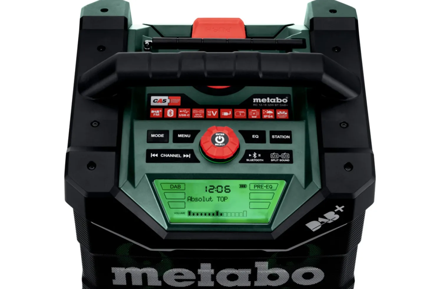 Metabo RC 12-18 BT DAB+ 12V / 18V Li-ion accu bouwradio met bluetooth - werkt op netstroom & accu
