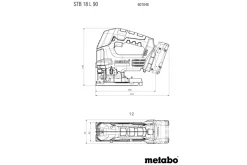 Metabo STB 18 L 90 18V Li-ion accu decoupeerzaag body - D-greep