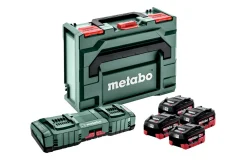 Metabo 685143000 18V Li-Ion accu starterset (4x LiHD 10Ah) + duolader ASC 145 in MetaBOX