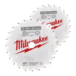 Milwaukee 4932492433 Cirkelzaagblad - 165 x 20mm x 40T - hout - duopack
