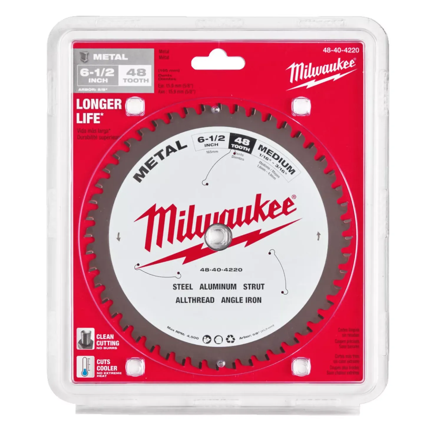Milwaukee 48404220 Cirkelzaagblad - 165 x 15,87 x 48T