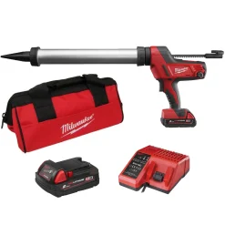 Milwaukee C18 PCG/600A-201B 18V Li-Ion Accu lijm- en kitspuit set (1x 2.0Ah accu) incl. worsthouder in tas