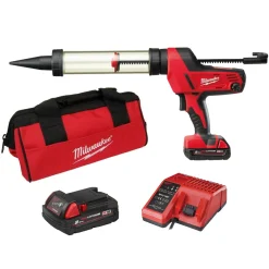 Milwaukee C18 PCG/400T-201B 18V Li-Ion Accu lijm- en kitspuit set (1x 2.0Ah accu) incl. worsthouder in tas
