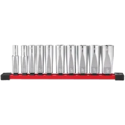 Milwaukee 4932492510 10-delige Bitset 3/8" FOUR FLAT lang SAE maten